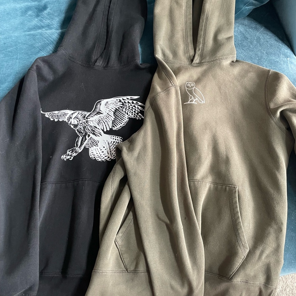 OVO Men's Black and Olive Hoodies